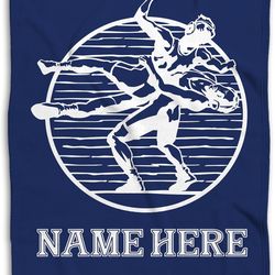 personalized wrestling blanket, wrestling soft cozy sherpa fleece throw blankets, custom blanket for wrestler, dad, husb