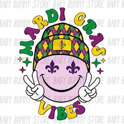 Mardi Gras Vibes Smiley Face Png