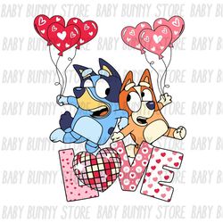 Valentine Blue Dog, Cute Couple PNG