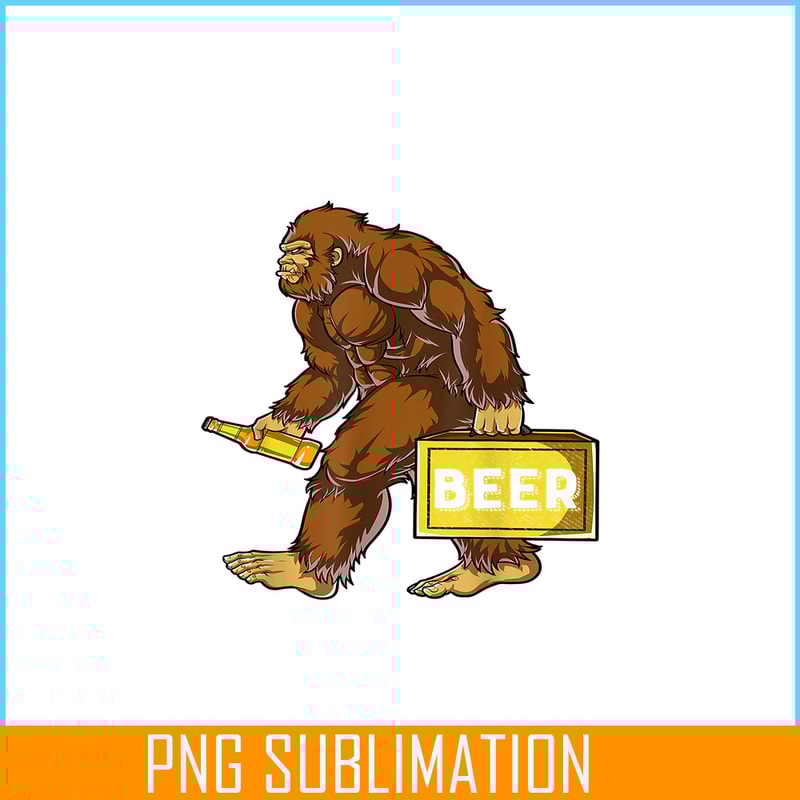 BEER28102312-Bigfoot with Beer PNG funny Sasquatch PNG Drinking Party PNG.png