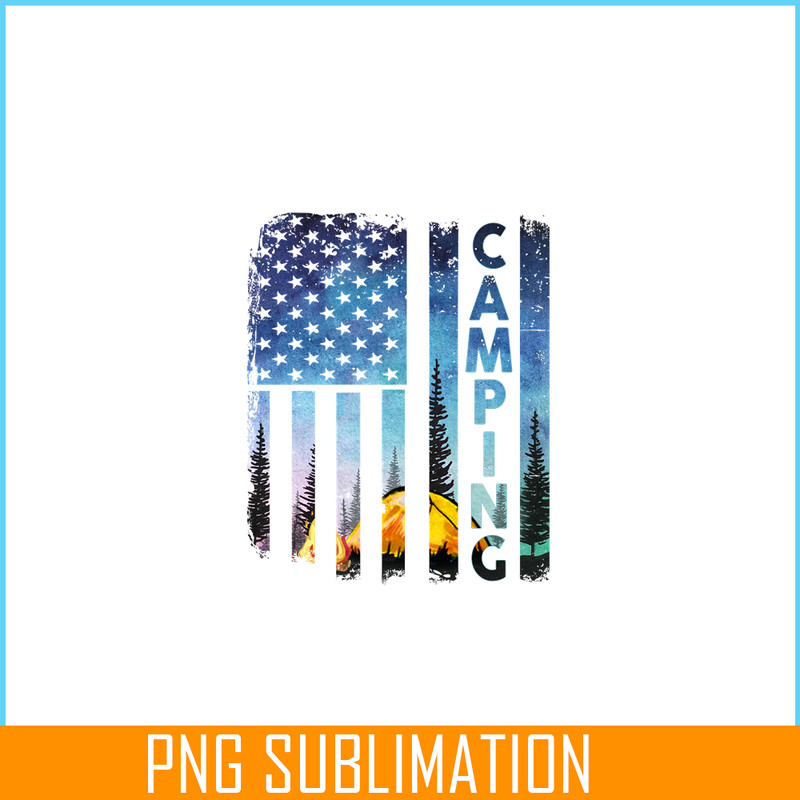 CAMP07112384-Us Flag PNG Camping PNG Design An American Flag With A Camping Scene PNG.png