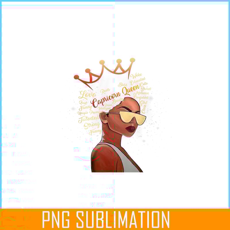 CPB28102329-Capricorn Queen PNG Strong Smart Afro Melanin PNG Black Women PNG.png