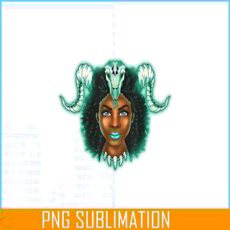 CPB28102347-Capricorn Zodiac PNG Black Girl PNG Magic Astrology Melanin PNG.png
