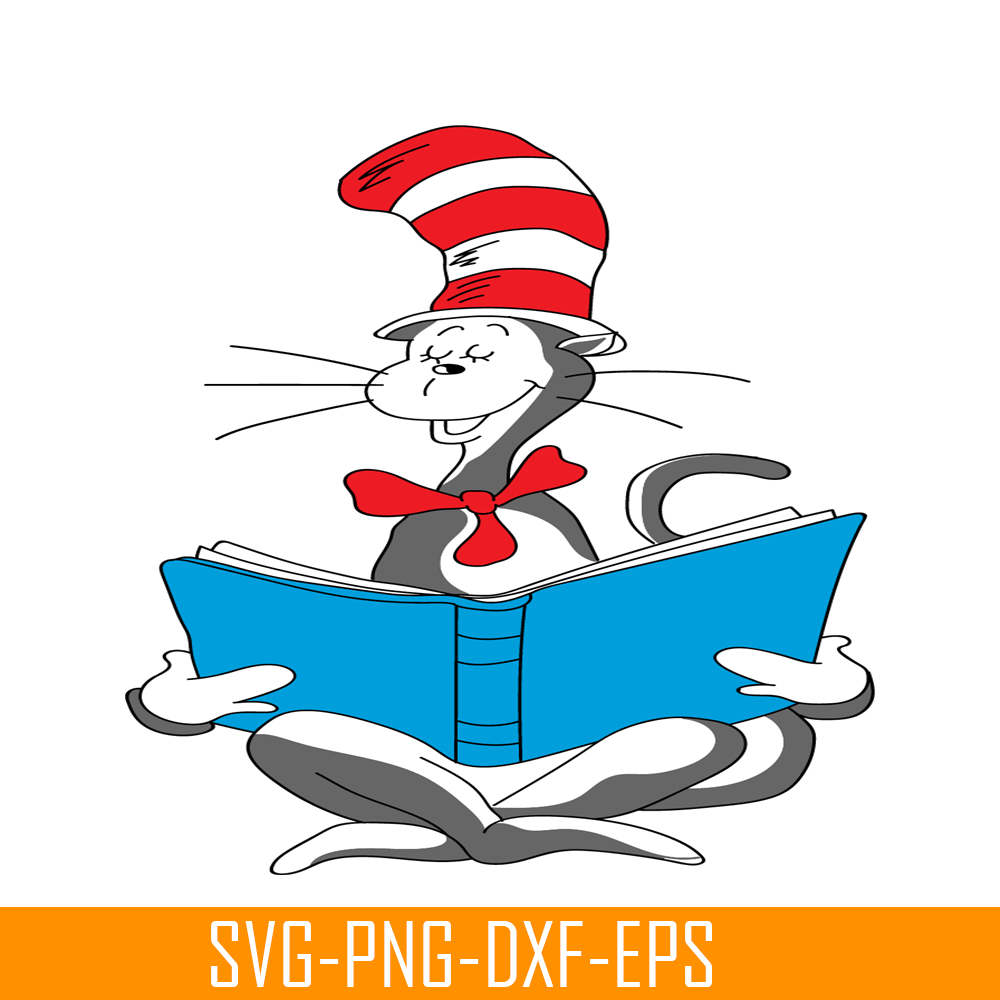 DS205122361-The Reading Cat SVG, Dr Seuss SVG, Cat In The Hat SVG DS205122361.png