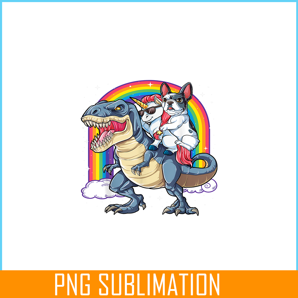 HL161023104-French Bulldog Unicorn Dinosaur T Rex PNG, Frenchie Dog Lover PNG, French Dog Artwork PNG.png
