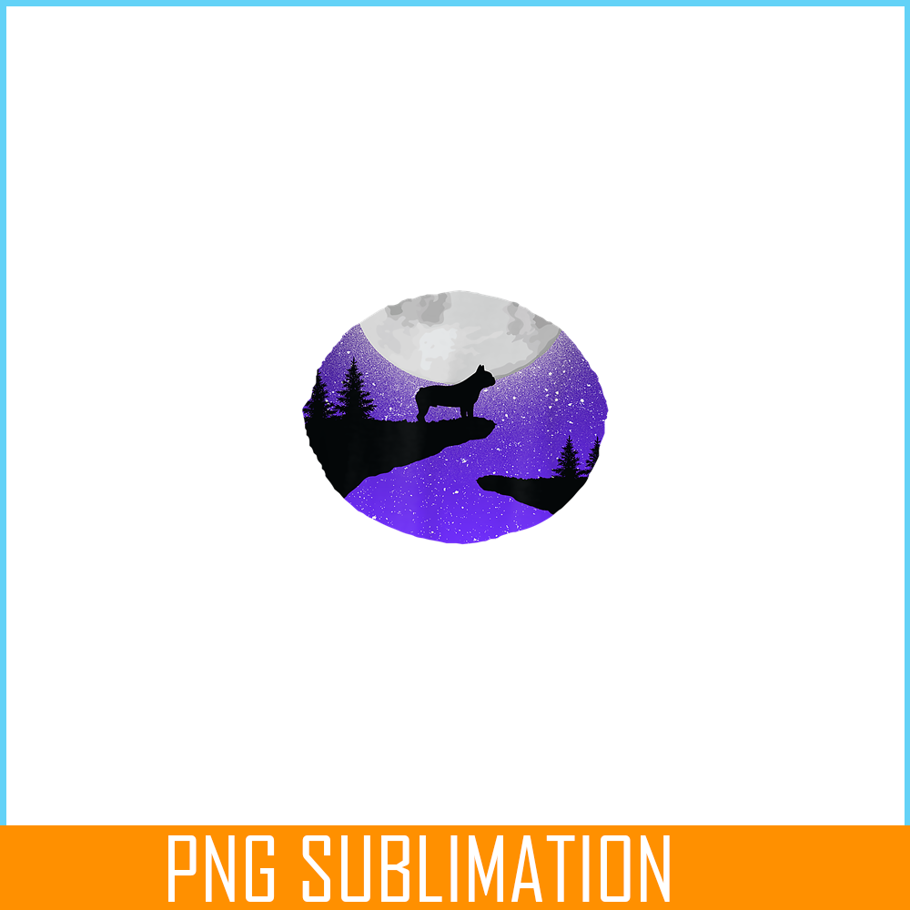 HL16102316-Cool French Bulldog PNG, Full Moon Frenchie PNG, Dog Lover PNG.png