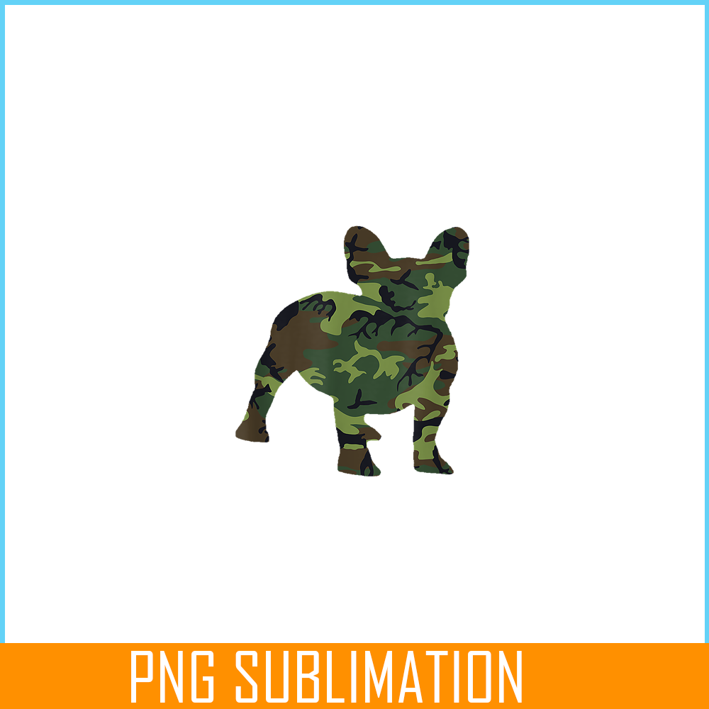 HL16102338-French Bulldog Camouflage PNG, Dog Camo Frenchie PNG, Bulldog Mascot PNG.png