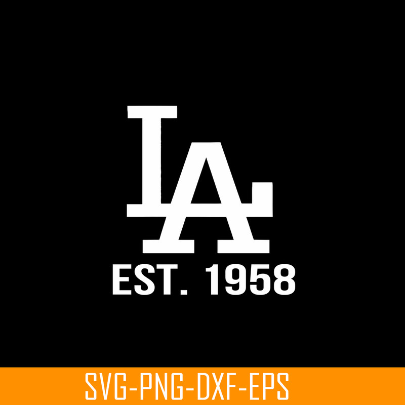 MLB011223137-LA Dodgers EST 1958 Text SVG, Major League Baseball SVG, MLB Lovers SVG MLB011223137.png