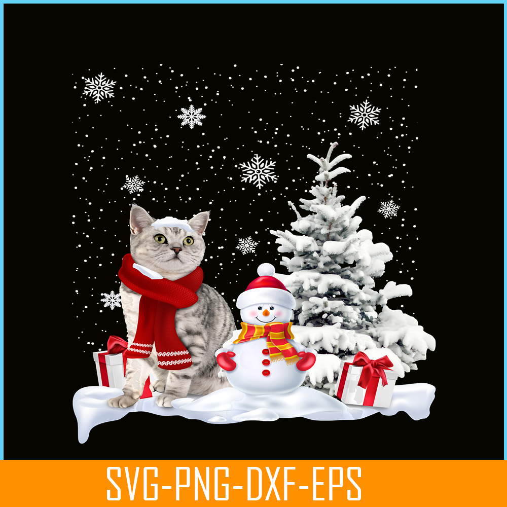 PNG141023118-Cat In Snow Winter Christmas Santa Hat X-mas Kitten Gift Long Sleeve T-Shirt Png.png