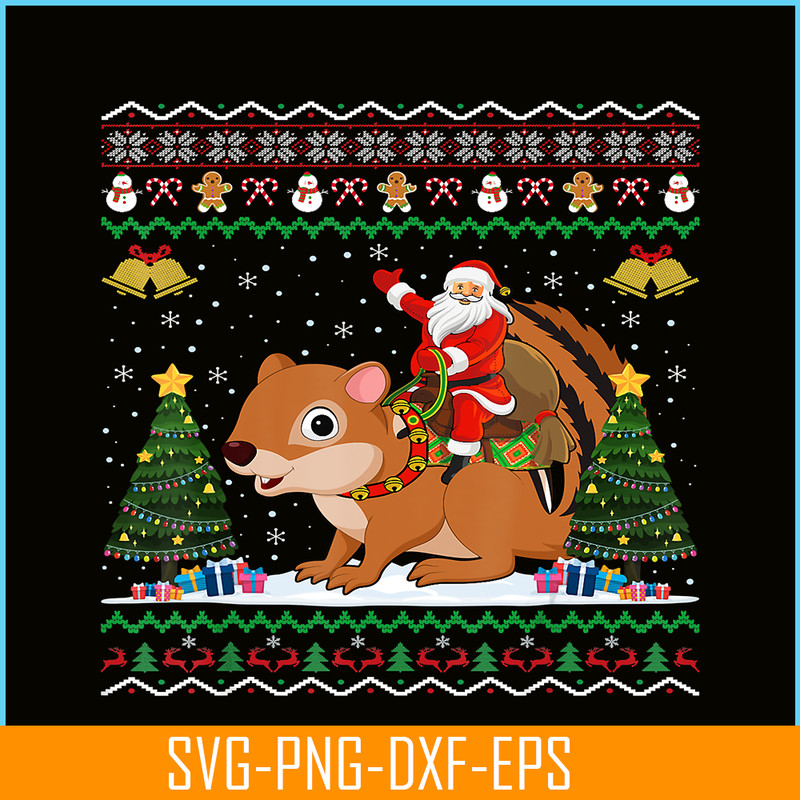PNG141023132-Chipmunk Ugly Xmas Gift Santa Riding Chipmunk Christmas T-Shirt Png.png