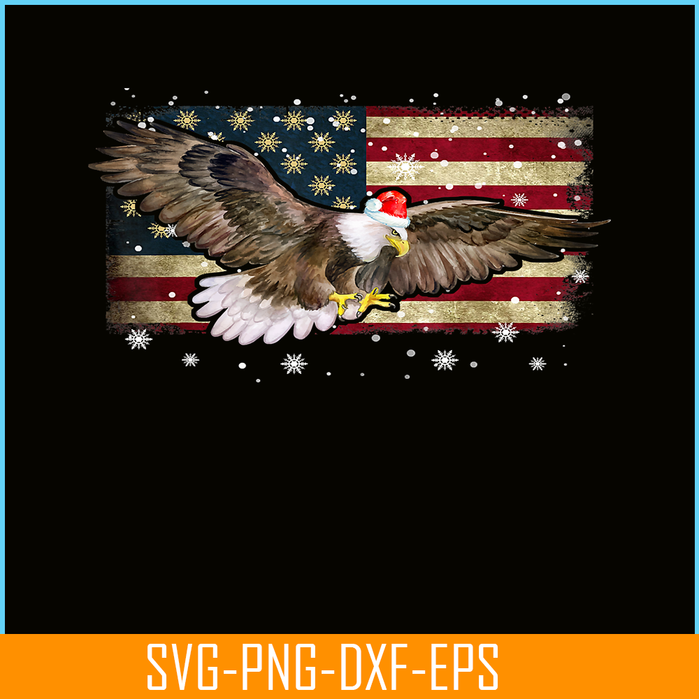 PNG14102383-Bald Eagle Christmas Color Lights Xmas Santa Hat Eagle Gifts T-Shirt Png.png