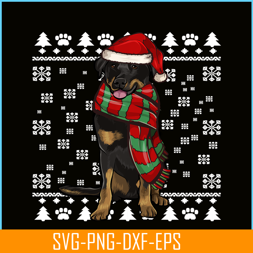 PNG14102391-Beauceron Dog Santa Hat Xmas Ugly Christmas Long Sleeve T-Shirt Png.png