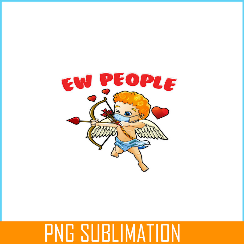 VLT19102337-Ew People Cupid Wearing Mask PNG, Hearts Valentine PNG, Valentine Holidays PNG.png