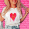 Heart Love Modern Watercolor Artsy Valentine's Day T-Shirt.png