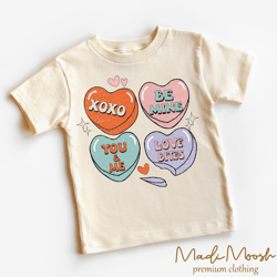 candy hearts valentine kids shirt - be mine toddler tee - natural kids shirt, candy heart t-shirt valentine's day