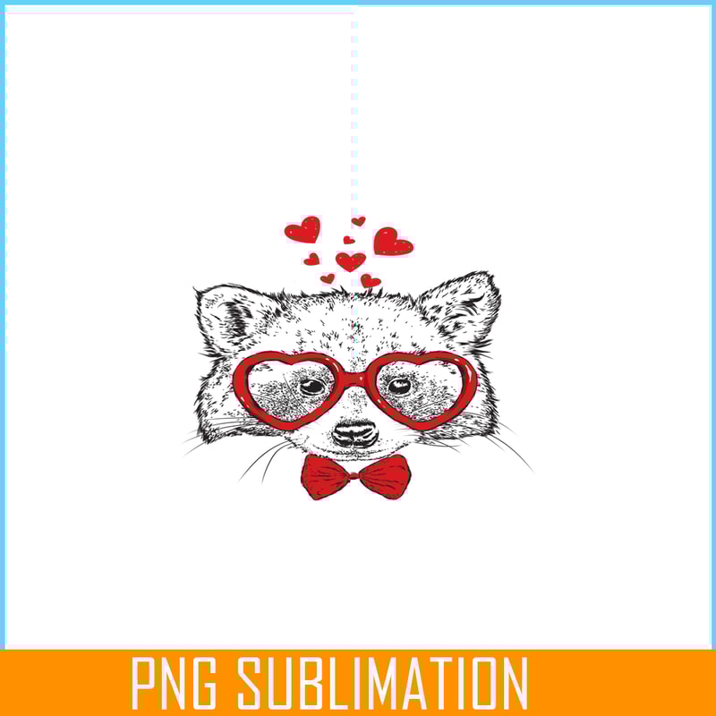 VLT21102348-Racoon Sunglasses PNG, Funny Valentine PNG, Valentine Holidays PNG.png