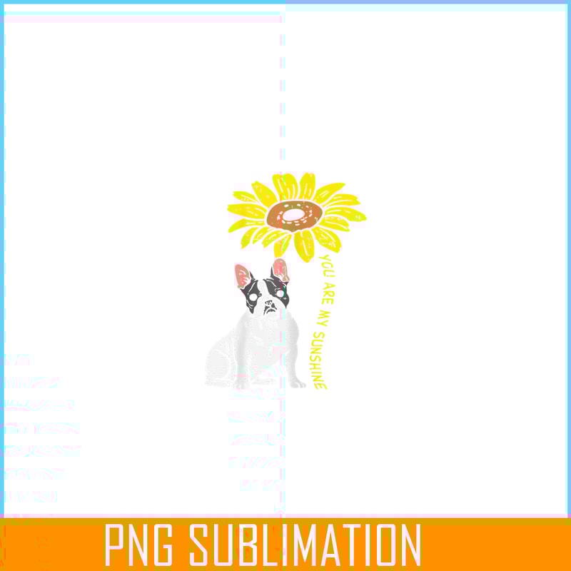 HL16102391-French Bulldog Sunflower PNG, Frenchie Dog Lover PNG, French Dog Artwork PNG.png