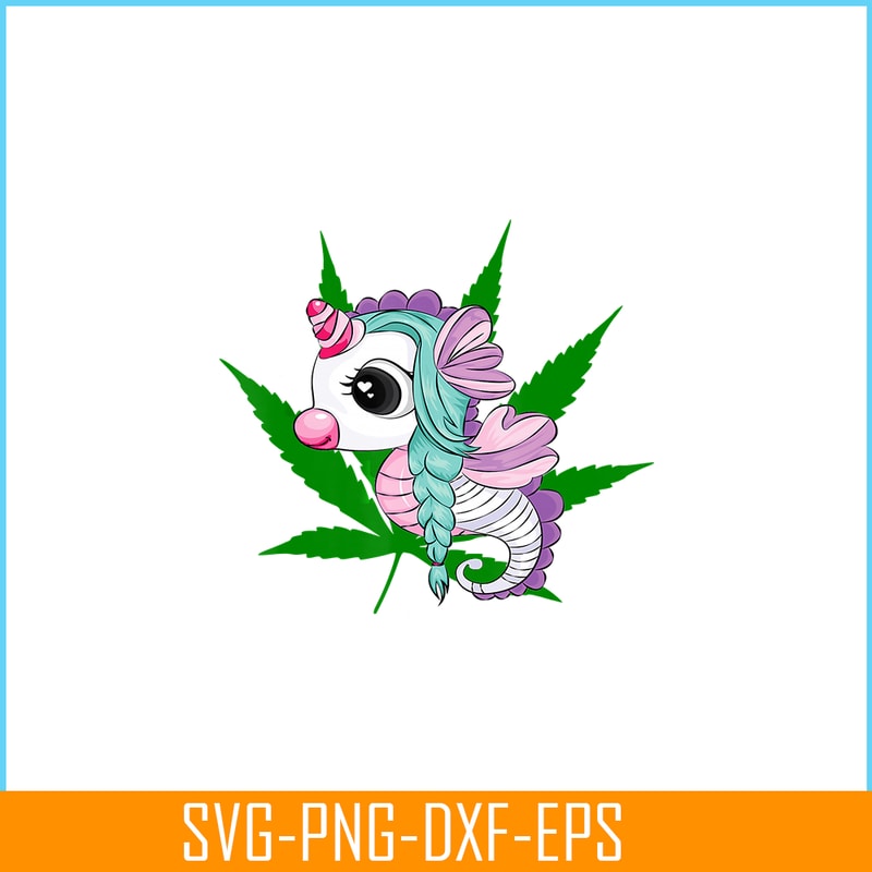PNG14102352-Cute Christmas Tee Marijuana Weed Leaf Cool Seahorse Unicorn T-Shirt Png.png