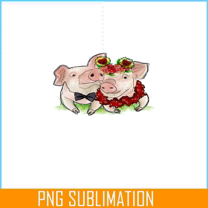 VLT21102343-Pig Wedding PNG, Funny Valentine PNG, Valentine Holidays PNG.png