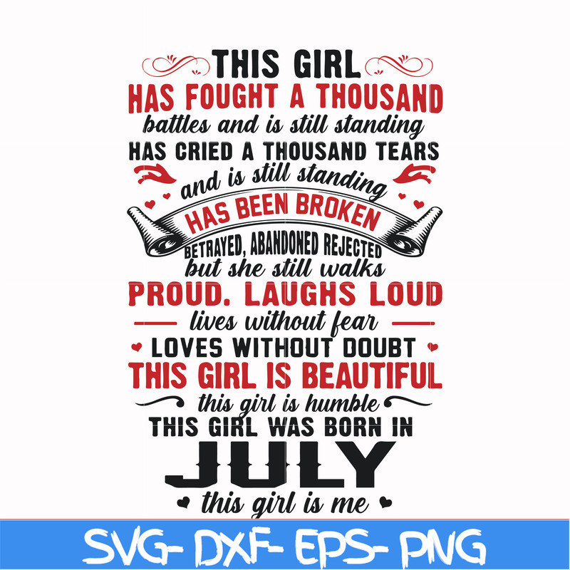 FN0001023-This girl has fought a thousand battles and is still standing this girl was born in July this girl is me svg, png, dxf, eps file FN0001023.jpg