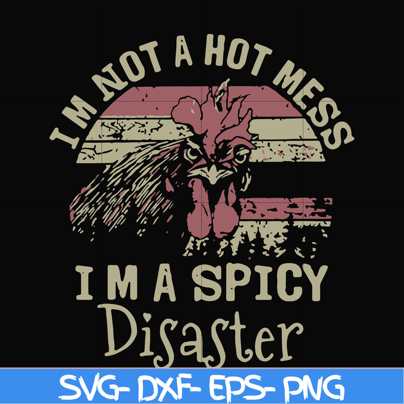 FN000129-I'm not a hot mess I'm a spicy disaster svg, png, dxf, eps file FN000129.jpg