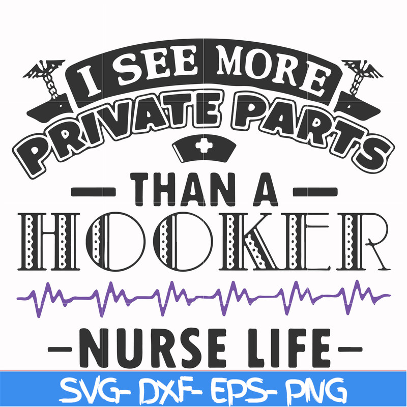 FN000387-I see more private parts than a hooker nurse life svg, png, dxf, eps file FN000387.jpg