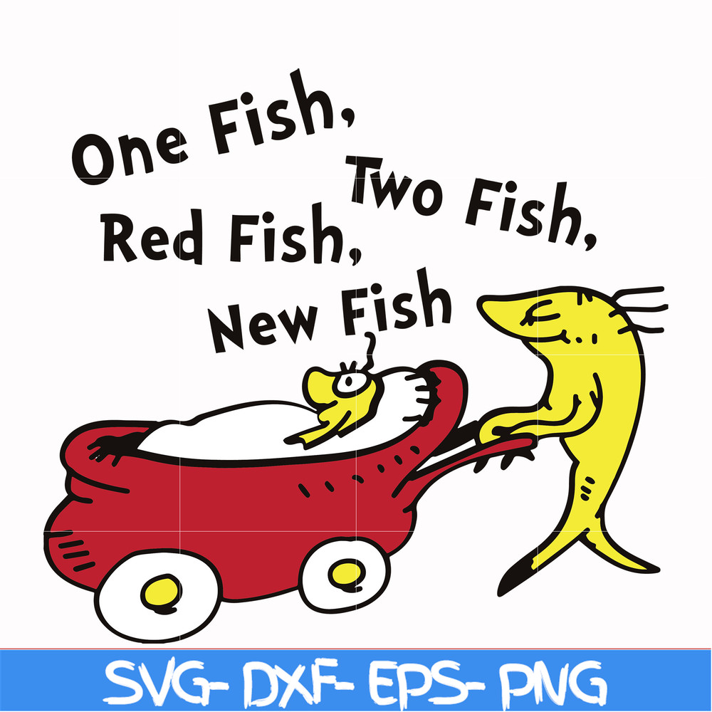 DR00037-One fish two fish red fish new fish svg, png, dxf, eps file DR00037.jpg