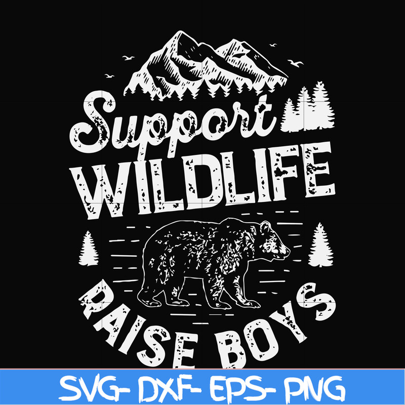 FN000673-Support wildlife raise boys svg, png, dxf, eps file FN000673.jpg