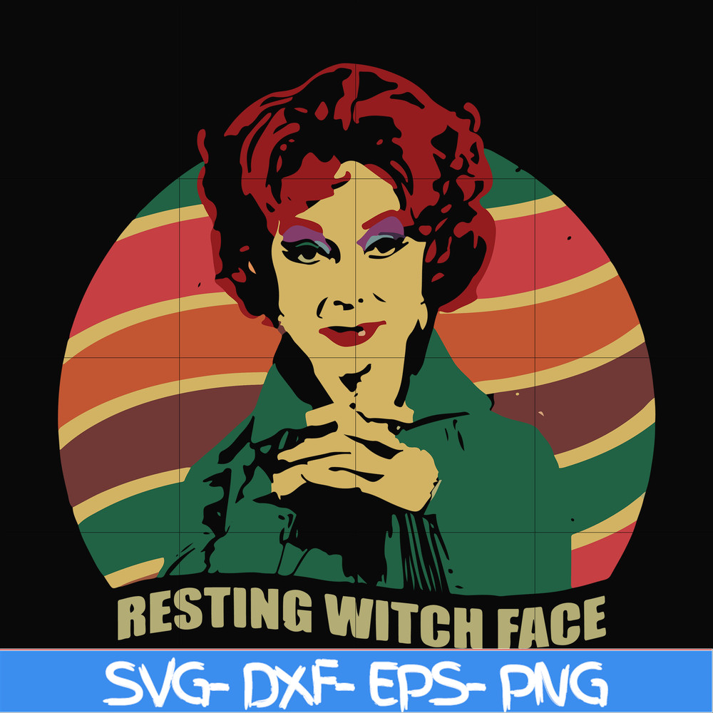 HLW24072025-Resting witch face svg, halloween svg, png, dxf, eps digital file HLW24072025.jpg