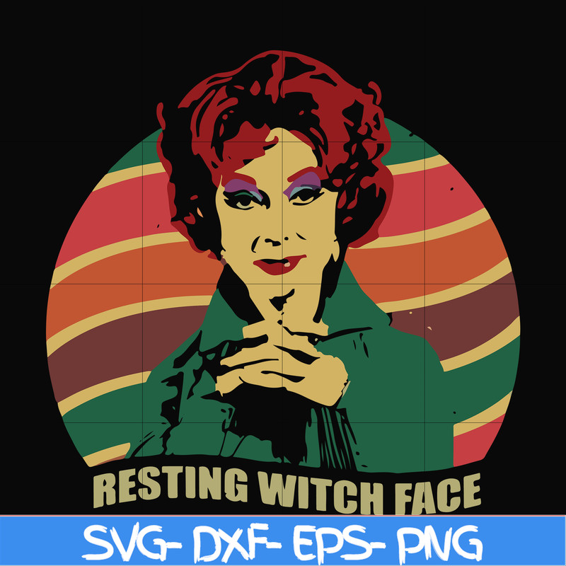 HLW24072025-Resting witch face svg, halloween svg, png, dxf, eps digital file HLW24072025.jpg