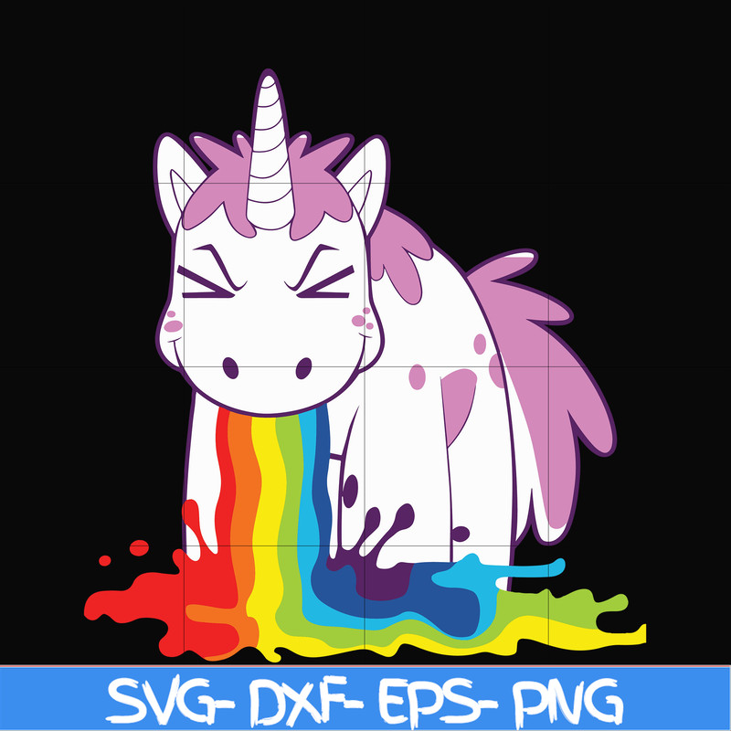 OTH0013-Cute magic unicorn and rainbow svg, png, dxf, eps digital file OTH0013.jpg