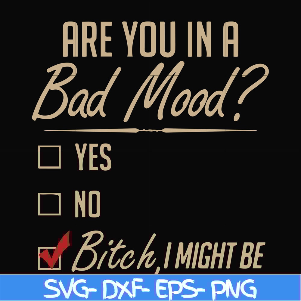 FN000468-Are you in a bad mood yes no Bitch I might be svg, png, dxf, eps file FN000468.jpg