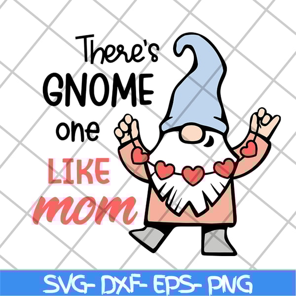 MTD05042107-There's gnome on like mom svg, Mother's day svg, eps, png, dxf digital file MTD05042107.jpg
