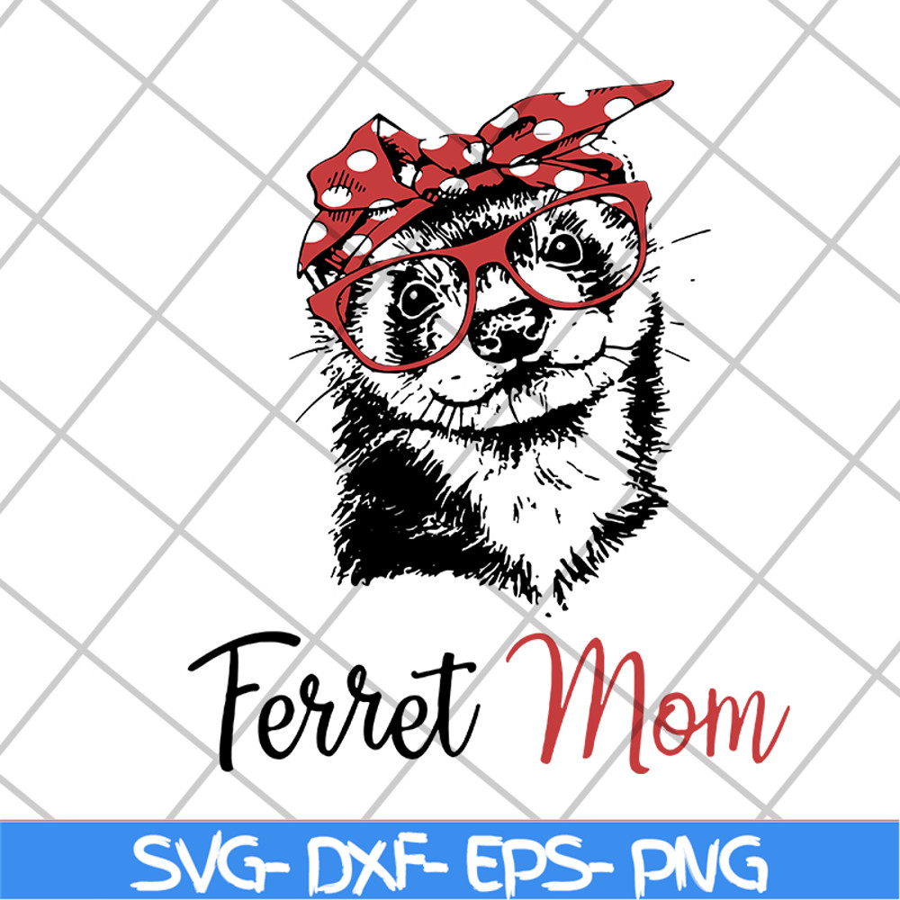 MTD1702109-Ferret mom svg, Mother's day svg, eps, png, dxf digital file MTD1702109.jpg