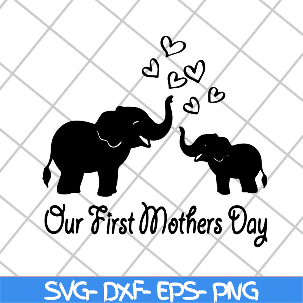 MTD23042133-Mothers Day Elephant svg, Mother's day svg, eps, png, dxf digital file MTD23042133.jpg