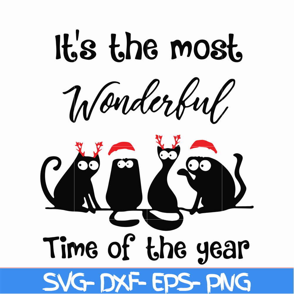 NCRM0019-It's the most wonderful time of the year svg, christmas svg, png, dxf, eps digital file NCRM0019.jpg