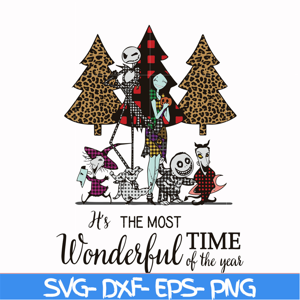 NCRM1607201-Its the most wonderful time of the year svg, Skellington And Sally svg, png, dxf, eps digital file NCRM1607201.jpg