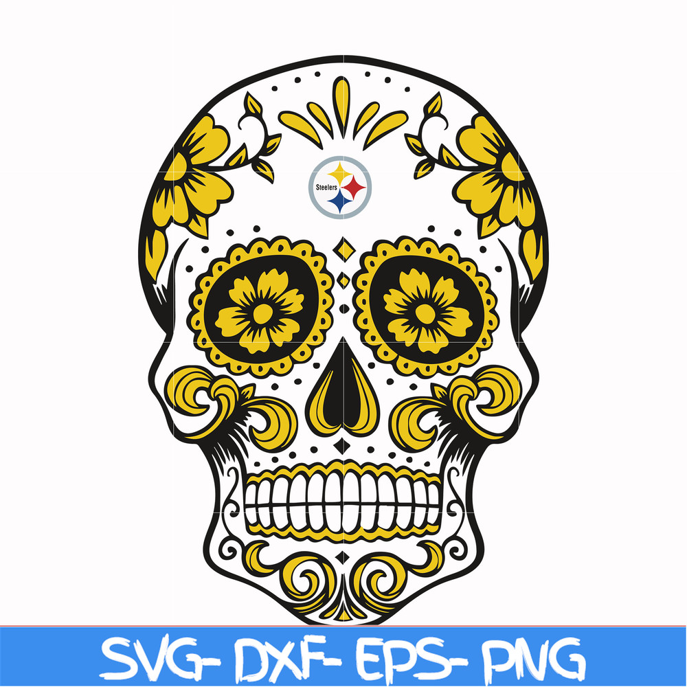 NFL0000172-Steelers skull, svg, png, dxf, eps file NFL0000172.jpg