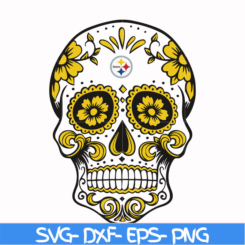 NFL0000172-Steelers skull, svg, png, dxf, eps file NFL0000172.jpg