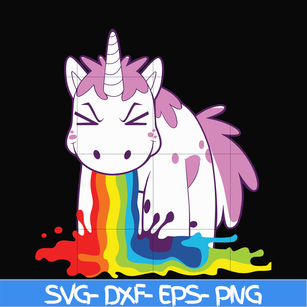 OTH0013-Cute magic unicorn and rainbow svg, png, dxf, eps digital file OTH0013.jpg