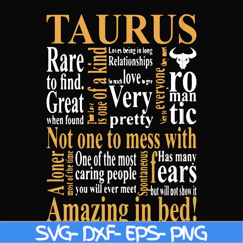 FN000375-Taurus rare to find not one to mess with amazing in bed svg, png, dxf, eps file FN000375.jpg