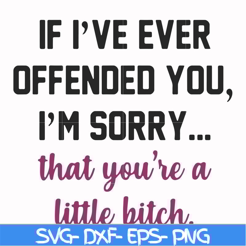 FN000506-If I've ever offended you I'm sorry that you're a little bitch svg, png, dxf, eps file FN000506.jpg
