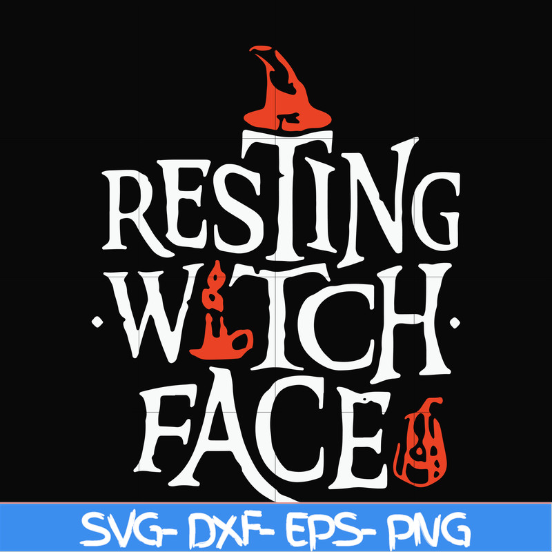 HLW24072020-Resting witch face svg, halloween svg, png, dxf, eps digital file HLW24072020.jpg