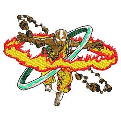 Fire Aang Embroidery Design Avatar Machine Embroidery