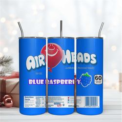 Air Heads Blue Rapspberry 20Oz Tumbler Wrap Sublimation Design, 20OZ Tumbler Wrap Design