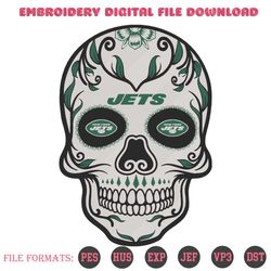 Skull Mandala New York Jets NFL Embroidery Design Download
