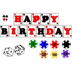 happy birthday to poker fan, birthday svg, birthday gift, birthday quote, poker svg, poker fan, poker logo, poker card,