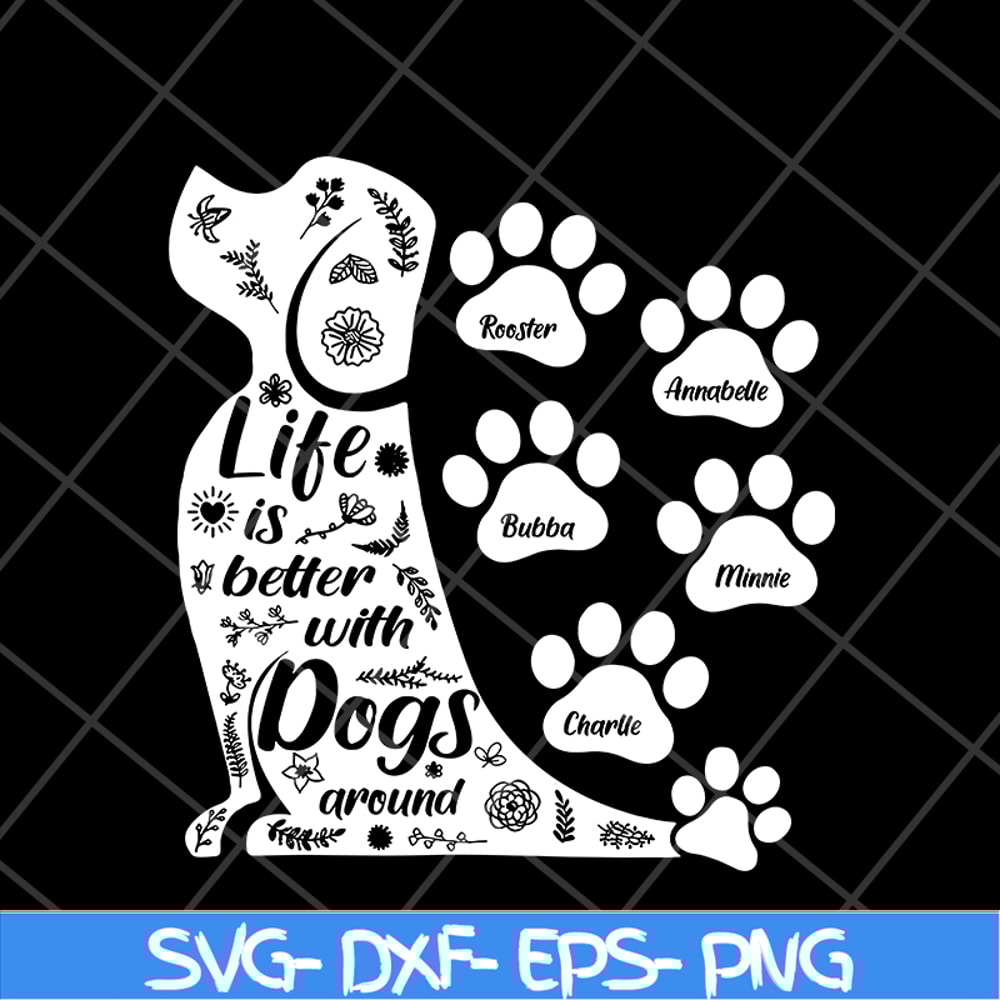 MTD08042105-life a with dogs svg, Mother's day svg, eps, png, dxf digital file MTD08042105.jpg