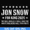 FN000132-Jon Snow for King 2020 we will build a wall and the white walkers will pay for it svg, png, dxf, eps file FN000132.jpg