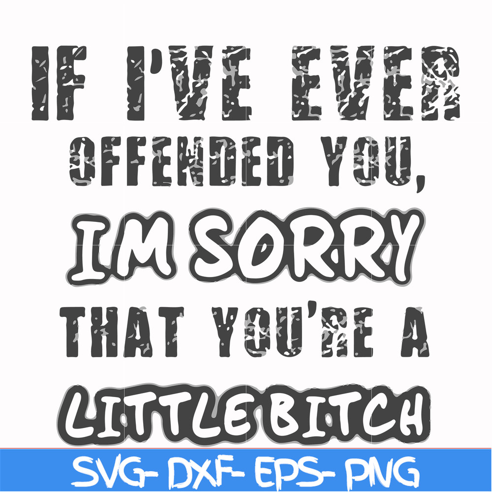 FN000662-If I've ever offended you Im sorry that you're a little bitch svg, png, dxf, eps file FN000662.jpg